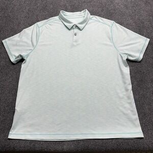 Tommy Bahama Polo Shirt Mens 2XL Blue Performance Golf Stretch Supima Blend